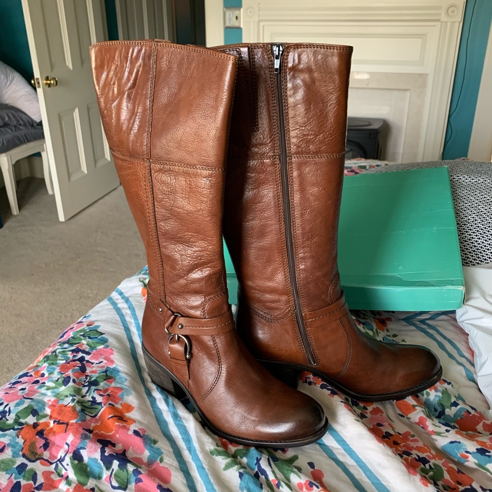 Clark’s Brown calf-high boots, NEW!